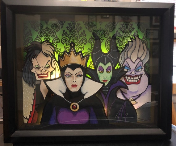 Disney Female Villains 8x10 Lighted Shadowbox by Jason Selezinka