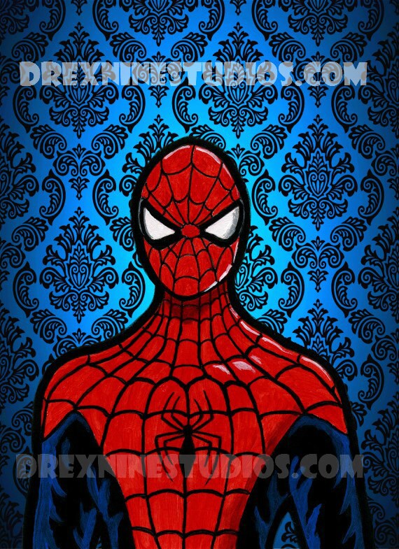 Marvel Portrait Series Spiderman By Jason Selezinka Etsy