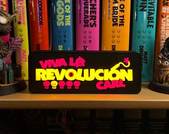 Viva La Revolucion Lightbox Sign | Dungeon Crawler Carl Inspired 3D Printed LitRPG Bookish Decor