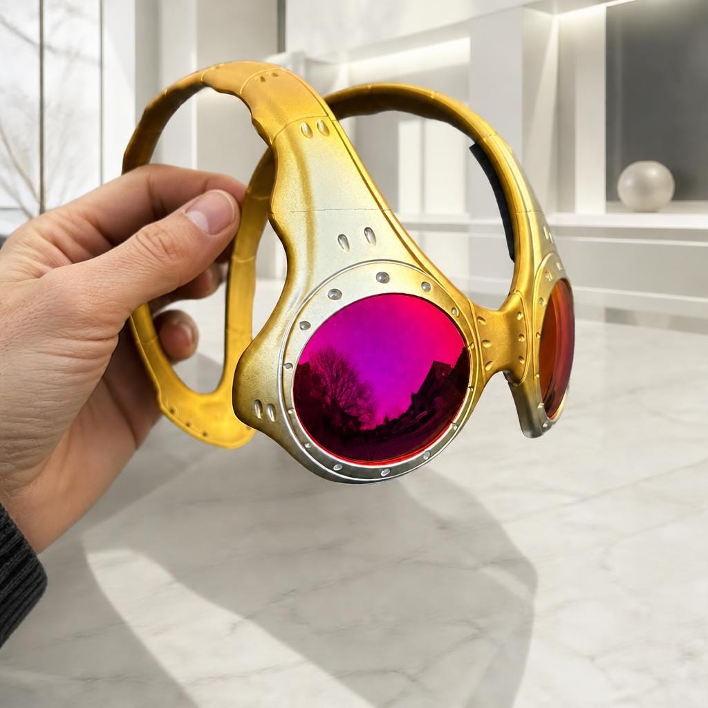 ApexLabs Gold Frame Futuristic sunglasses with polarised Lens