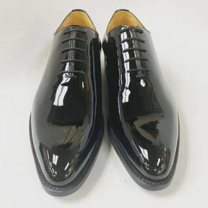 Men's Black Patent Leather Wholecut Shoe - Formal Dress Shoes