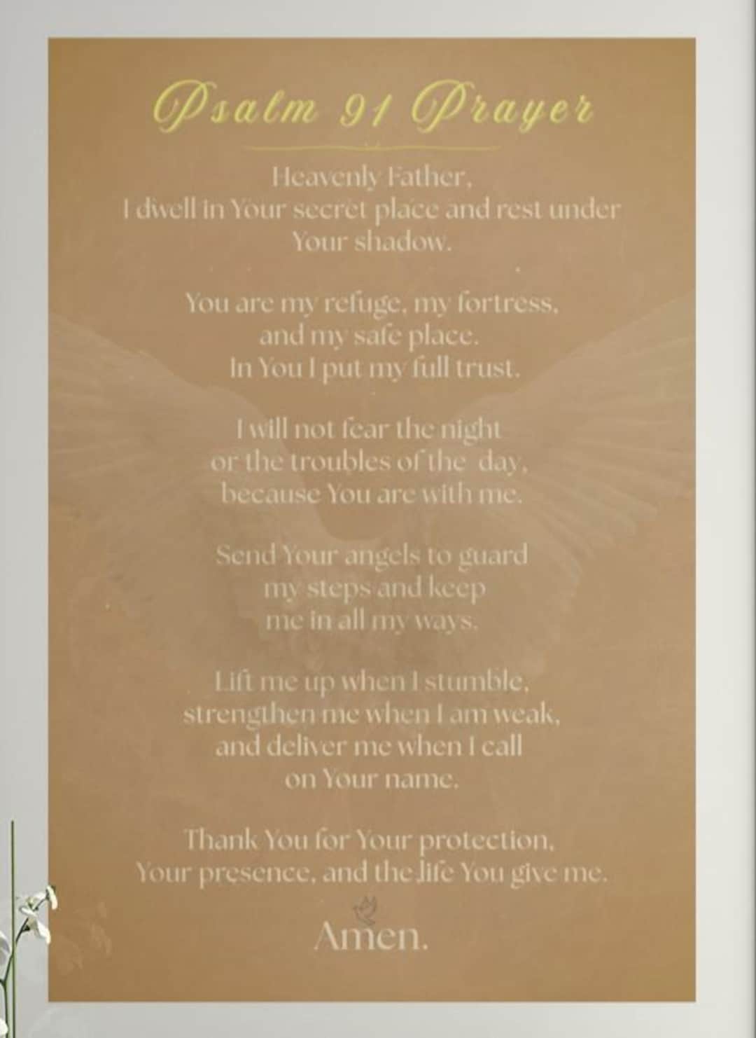 Psalm 91 Digital Prayer | Protection Scripture Printable Wall Art ...