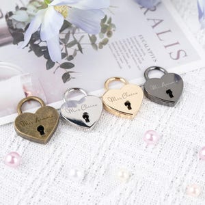 Personalized Mini Heart Lock,Custom Engraved Love Padlock,Couple Gift,Wedding Love Lock,Anniversary Gift for Boyfriend,Valentine Gift