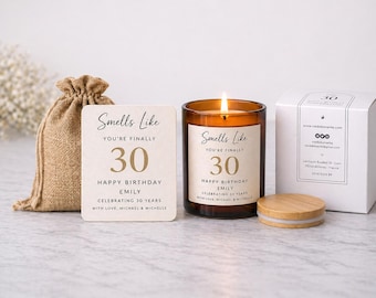 Personalized 30th Birthday Candle, Custom Name, Funny 30 Years Old, Birthday Gift for Women,