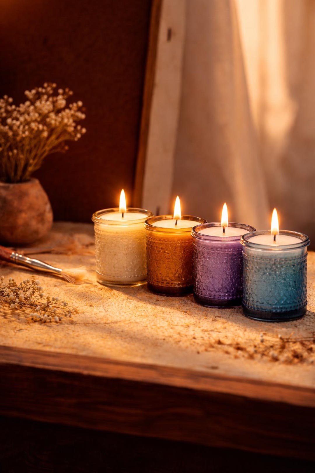 Colorful Scented Candles for Cozy Home Decor | Handmade Glass Jar ...