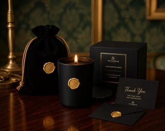 Luxe geurkaars relatiegeschenk, kaars met aangepast logo, cadeau klantwaardering, merkdoos, decoratie directiekantoor