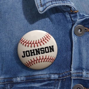 Baseball Parent Pin Custom Player Number Button Team Spirit Accessory Sports Mom Dad Gift Personalized Name Pin Game Day Support