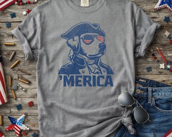Camiseta Labrador Washington Merica Camiseta patriótica para perros Camiseta Labrador 4 de julio Camiseta Colonial Washington Perro Gráfico Bandera de EE. UU. Gafas de sol
