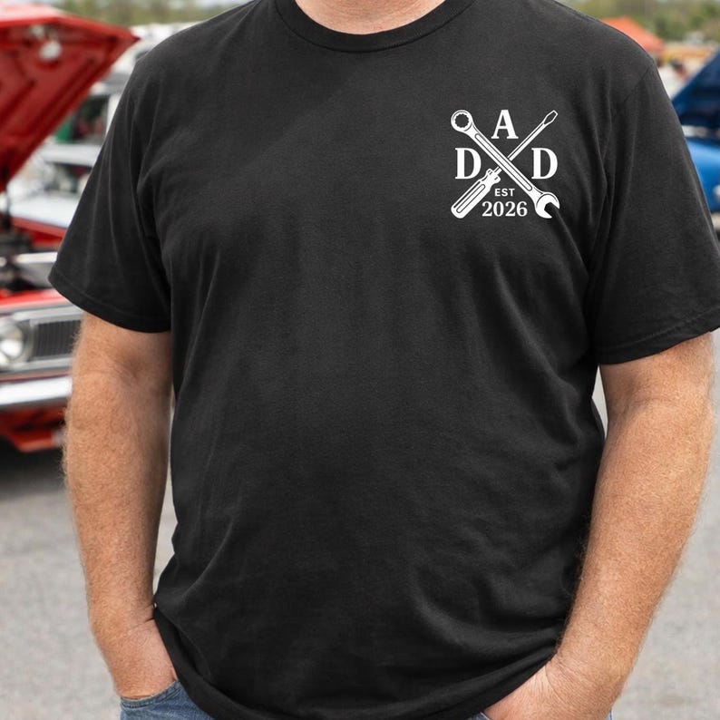 Mechanic Dad Shirt New Dad 2026 Tee Tool Cross Wrench Screwdriver Shirt Fathers Day Gift for Dad Handyman Dad Tee image 3