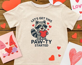 Body o camiseta de mapache para bebés y niños de San Valentín (desde recién nacidos hasta 6 años)