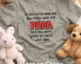 Camiseta infantil PAPA para niños y niñas, lindo regalo para nietos, camiseta con cita PAPA para niños pequeños y jóvenes, la mejor idea de regalo para el abuelo