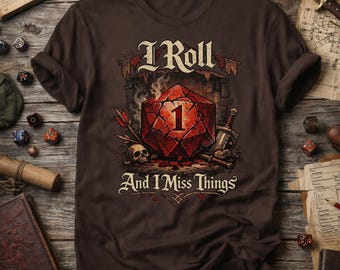 Camiseta divertida de D&D Nat 1, camiseta de fallo crítico, tiro 1 y fallo cosas, regalo para juegos de rol de mesa, dados, camiseta de jugador goblin para jugadores de mazmorras