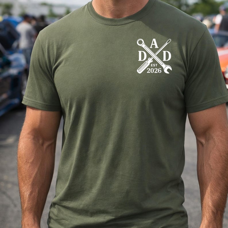 Mechanic Dad Shirt New Dad 2026 Tee Tool Cross Wrench Screwdriver Shirt Fathers Day Gift for Dad Handyman Dad Tee image 1