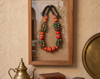 Large Tribal Wall Hanging, Boho Beaded Wall Art, Rustic Textile Decor