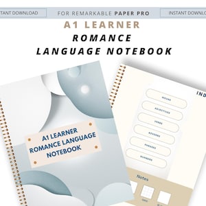 Romance Language Notebook – for A1 Learners | Interactive PDF for reMarkable Paper Pro