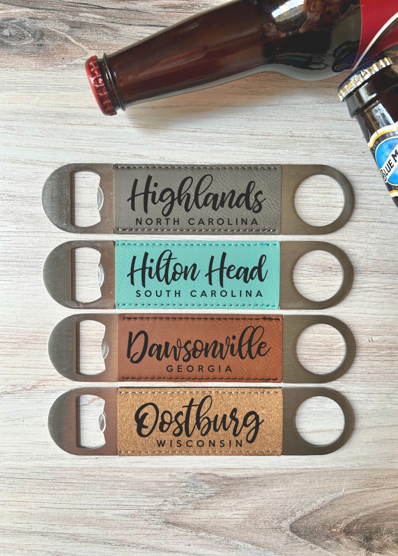 Custom City & State Bottle Opener Personalized Gift for Travel Lovers Hometown Pride Keepsake Local Landmark Souvenir image 6