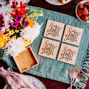 Georgia Coasters  - Georgia Gift - Georgia Decor - Home Sweet Georgia Coasters Gift Set with Holder