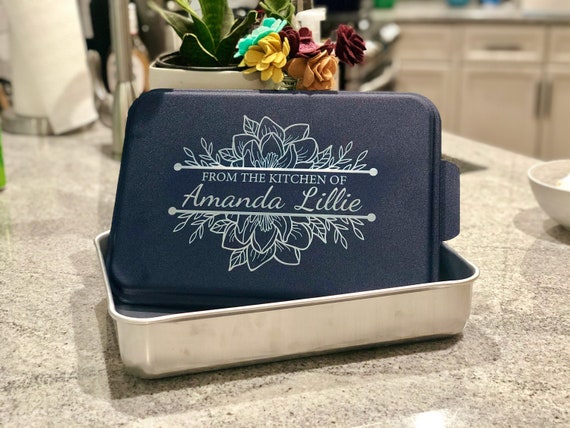 Personalized Cake Pan With Lid Engraved Cake Pan Custom Kitchen