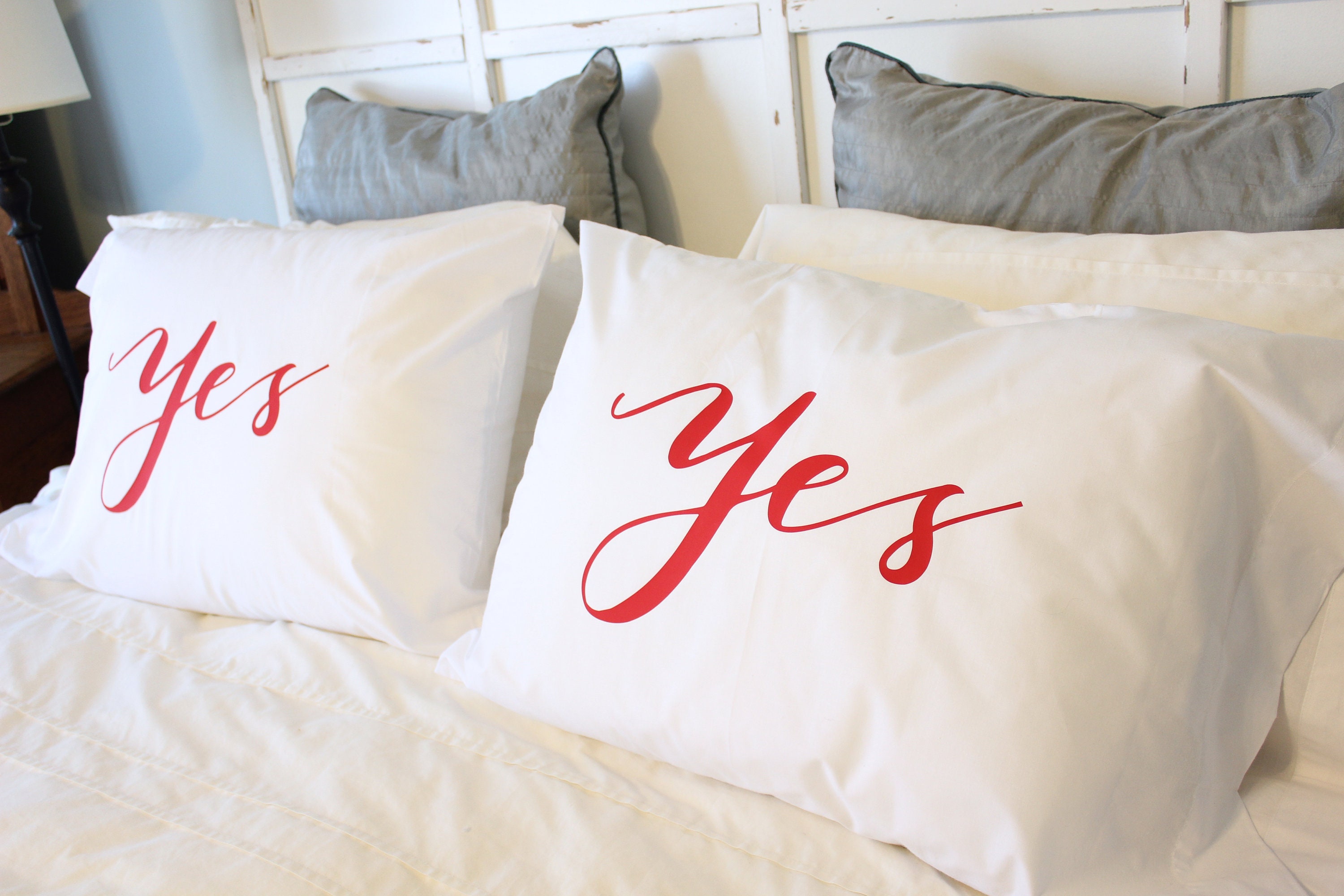Funny Newlywed Pillowcases Yes/No Not Tonight I Have a Etsy