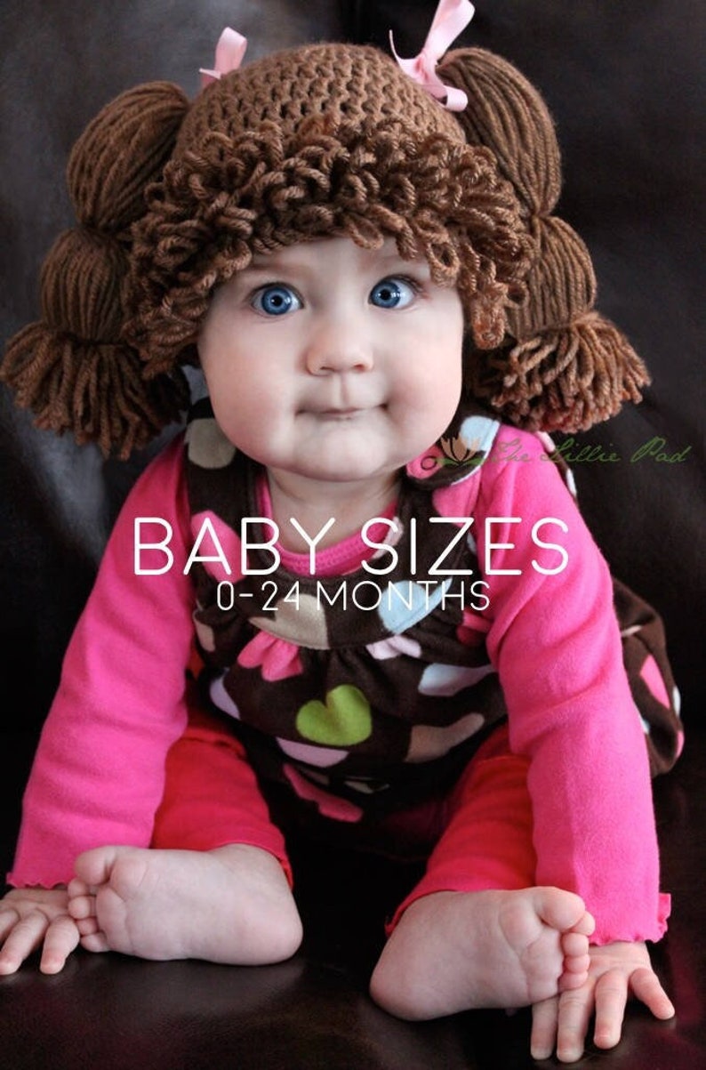 Cabbage Patch Wig Hat Halloween Costume Hat for Baby Girl and Toddler Girl image 1