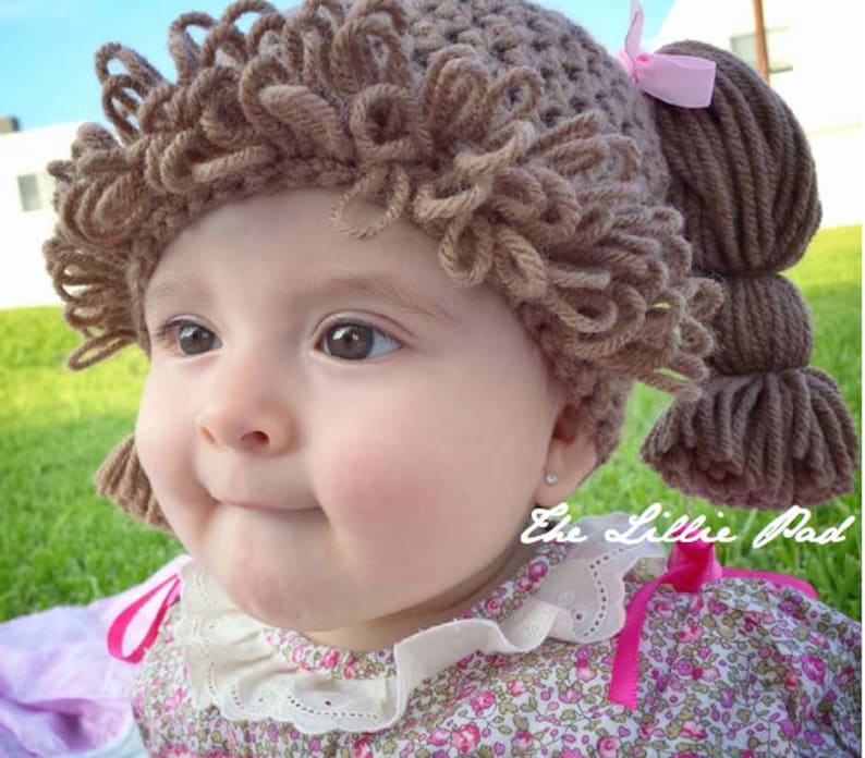 Crochet Cabbage Patch Wig Hat Pattern Cabbage Patch Halloween Costume Crochet Pattern For Baby, Toddler, Kid, and Adult PDF Pattern image 3