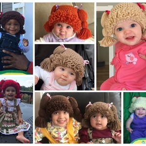 Cabbage Patch Wig Cabbage Patch Hat Baby Halloween Costume Wig Hat Toddler Girl and Baby Girl Halloween Costume image 4