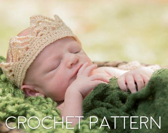 Crochet PATTERN Crown for Boy, All Sizes Newborn through Adult, Crochet Tutorial