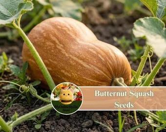 Butternut Squash Seeds 50 Pcs | Non-GMO Vining Vegetable for Backyard & Raised Beds
