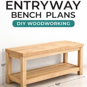 Byggplan för entrébänk, modern, ren design, nybörjarvänlig