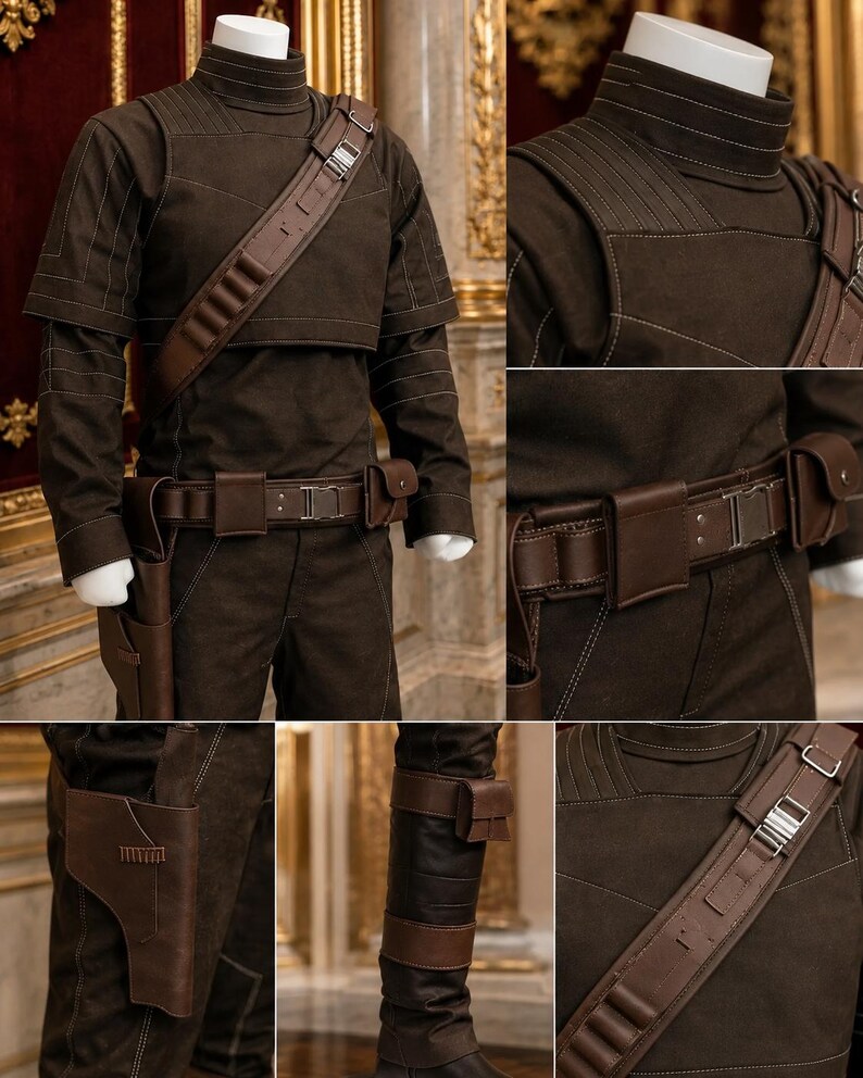 Mandalorian Din Djarin-cosplaykostuum met riem | Star Wars Bounty Hunter-vluchtpak | Beskar-outfit afbeelding 2