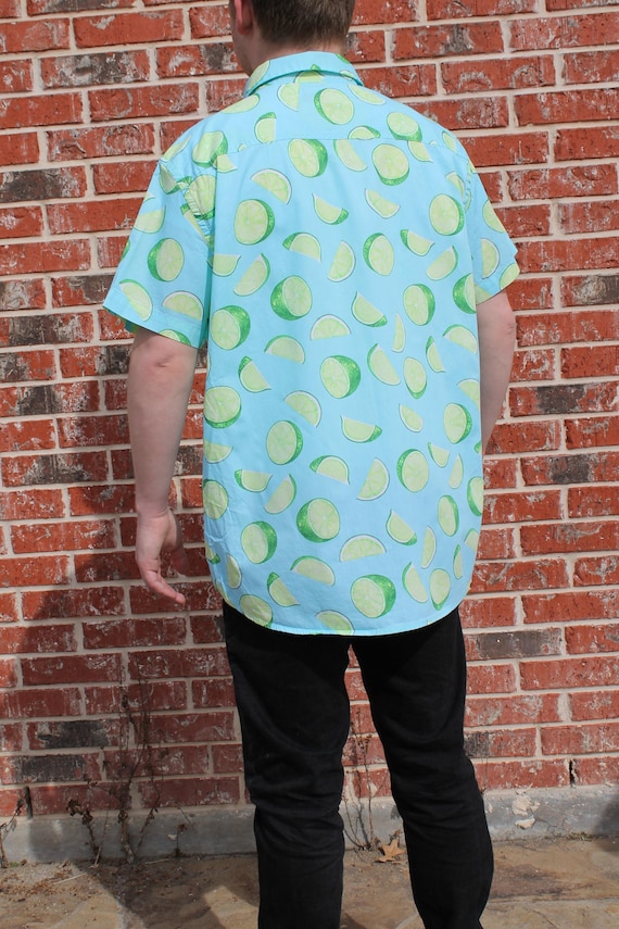 Cheerful Lime Pattern Button Down - image 4