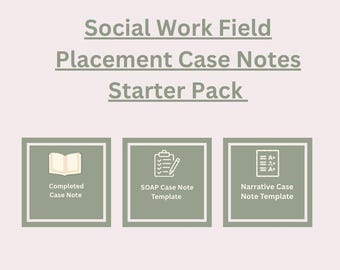 Modèles de notes de cas de stage en travail social (téléchargement numérique)