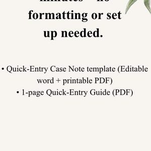 Peut inclure: Graphique cr&egrave;me avec le texte : &laquo; Commencez &agrave; l'utiliser en quelques minutes - pas de formatage ni de configuration requis. &raquo; Comprend un mod&egrave;le de note de cas &agrave; saisie rapide et un guide de 1 page.
