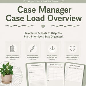 Caseload Übersicht Dashboard | Case-Manager Organizer | Caseload-Tracker | Tool zur Organisation von Arbeitsablauf | Kundennachverfolgung