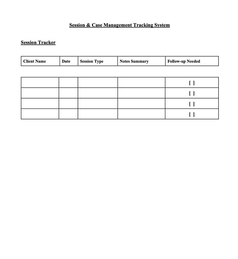 Session & Case Management Tracking System - Etsy