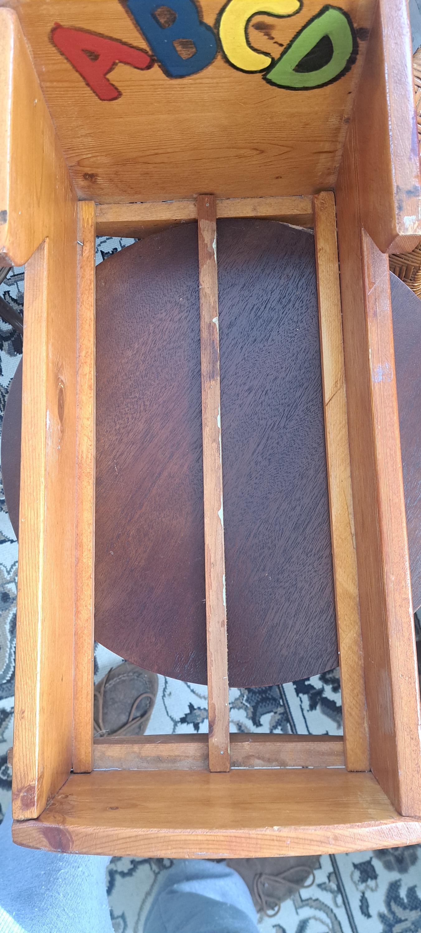 1024⚜️ Jouet Ancien Petit Lit Berceau De Poupée à Bascule en Bois Vintage