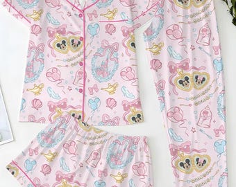 Disney Magical Park Pajama Set, Disneyland Snacks Sleepwear, Disney Spring Magical Loungewear Set, Mickey And Friends Pajamas