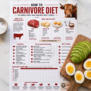 Carnivore Diet Guide & 14-Day Tracker | Animal Foods Starter Poster (PDF) image 4