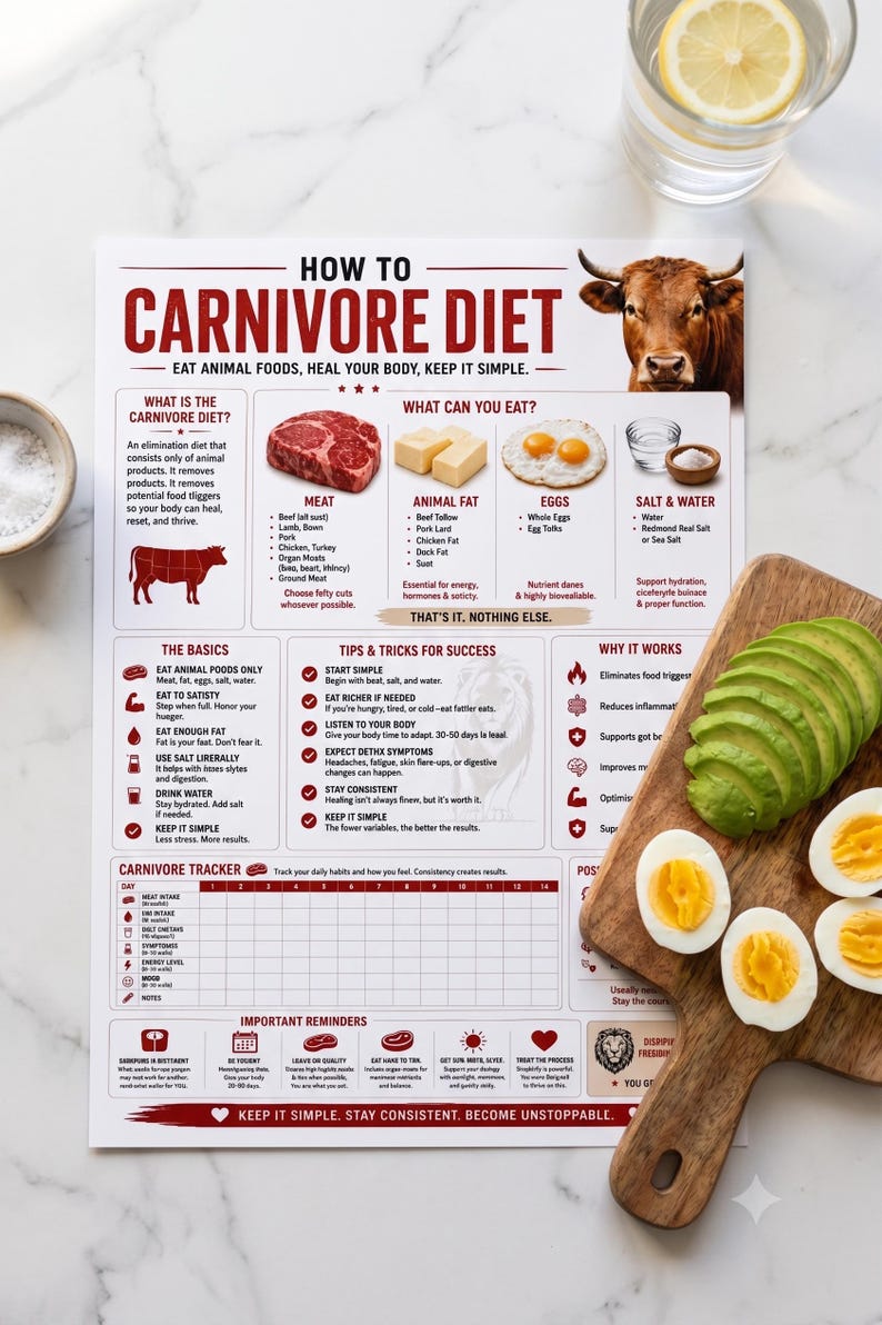 Carnivore Diet Guide & 14-Day Tracker | Animal Foods Starter Poster (PDF) image 4