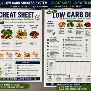 Kit Inicial para Dieta Low Carb | Guia Rápido + Passo a Passo e Planilha de Acompanhamento de 14 Dias | PDF para Imprimir