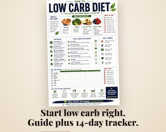 Low Carb Diet Guide & 14-Day Tracker (PDF Download)