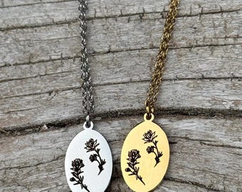 Indian Paintbrush Necklace