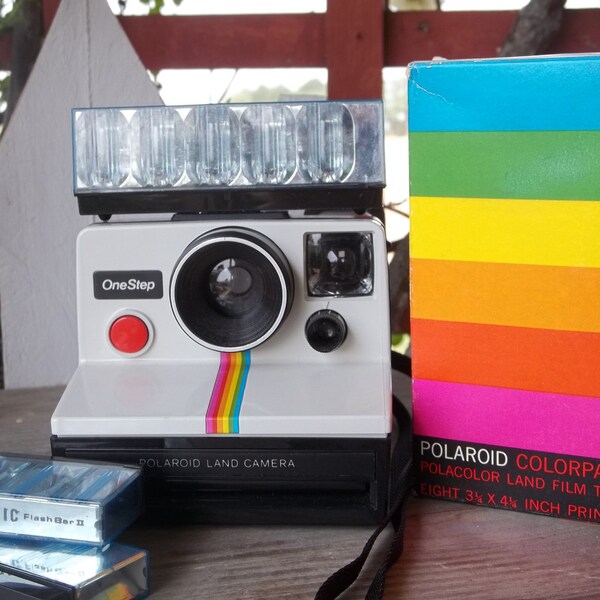 Polaroid Land Camera One Step Camera, film and flashbars