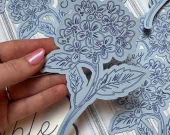Hydrangea Place Card Template, Editable Floral Design, Wedding Bridal Shower (Digital Download)
