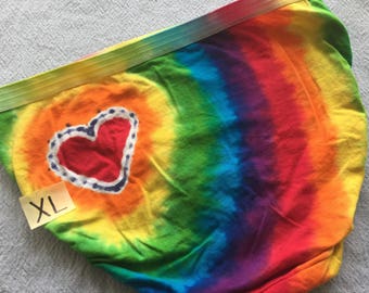 Rainbow heart underwear XL