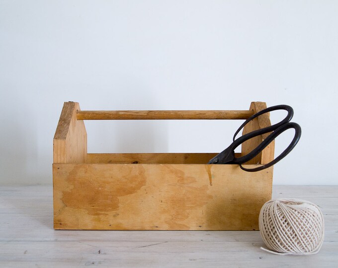 Vintage Industrial Handmade Wooden Tool Box/caddy Etsy