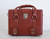 Custodia/Borsa imbottita vintage con cinghie esterne