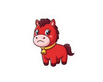 Sad Red Horse Sticker | Ironic Chinese New Year Vinyl Decal