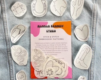 Western Stick & Stitch Embroidery Pattern, Stencil, Cowboy
