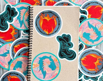 Hand Stitched Embroidery Vinyl Stickers